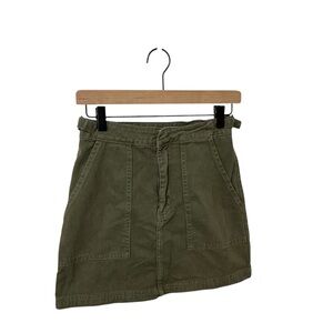 Day To Day Blu Pepper Olive Green Utility Mini Skirt Size 27